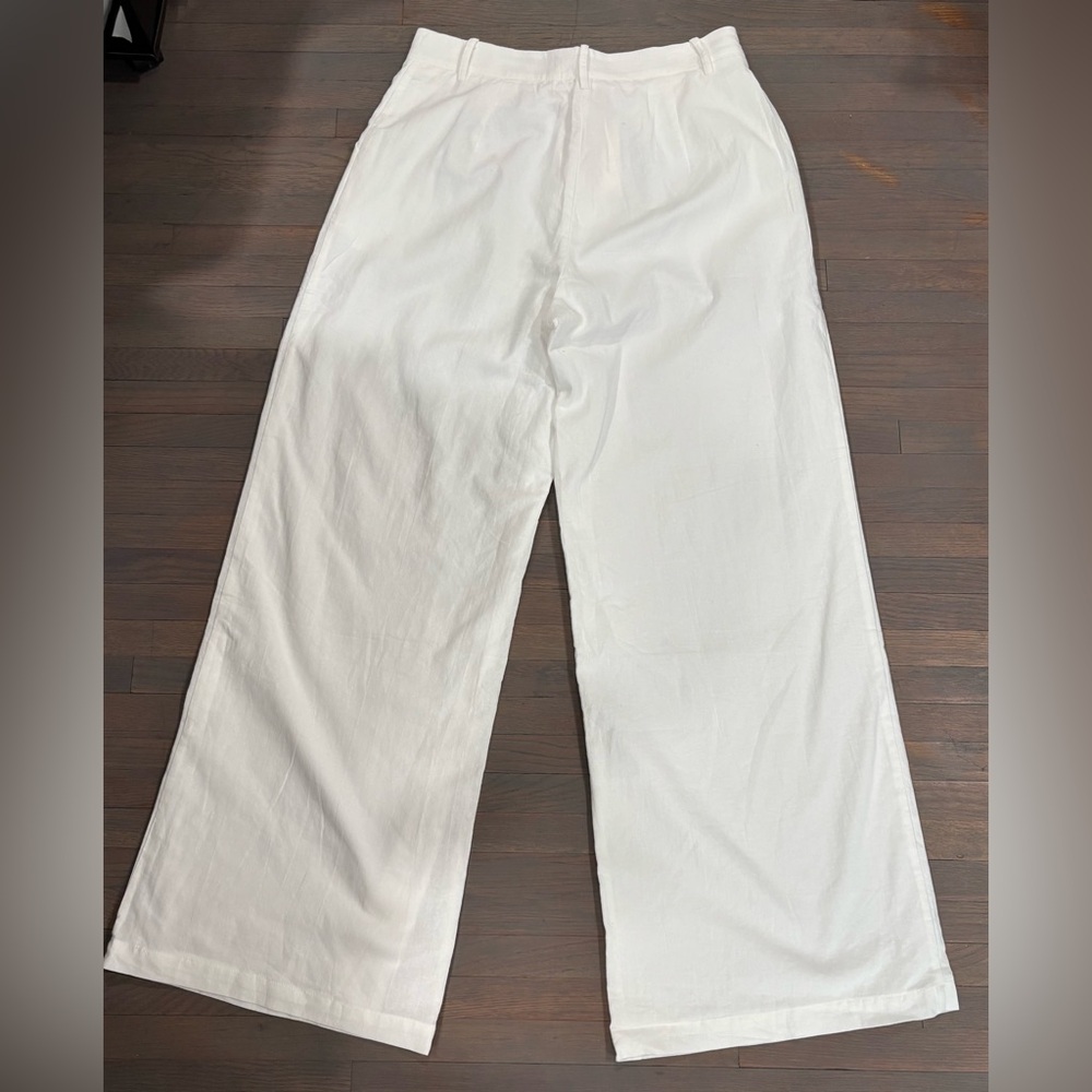 436. Commense Wide Leg White High-Rise Pants. NWT! - Picture 7 of 8